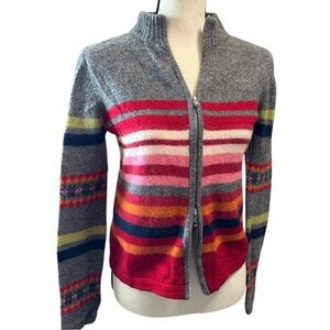 Express Jeans Y2K Vintage Double Zip Wool-Blend Sweater Jacket